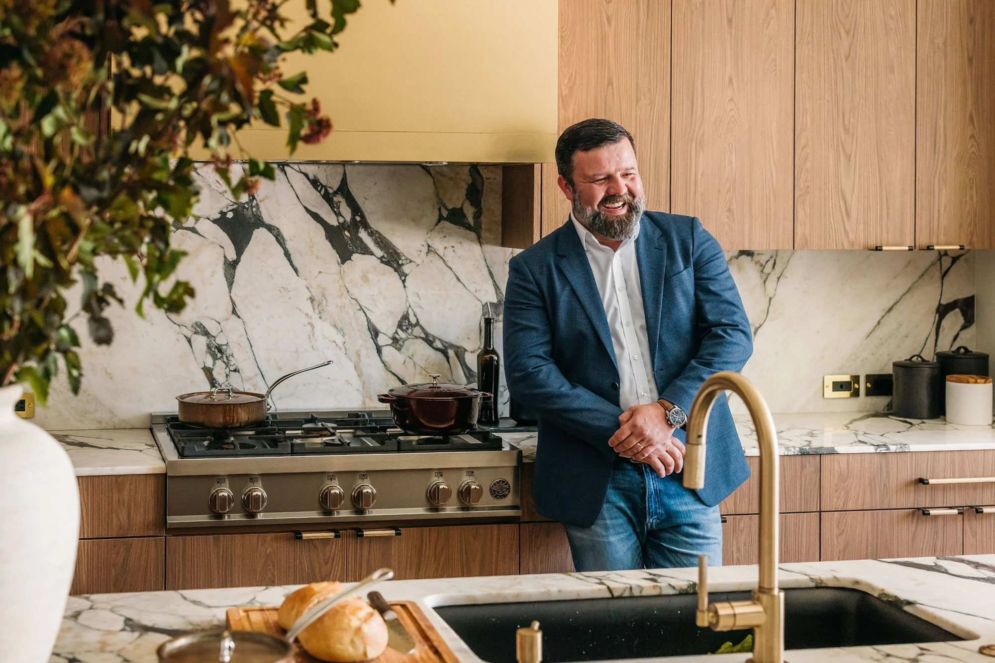 Martin, Kabeenet founder, in a finished kitchen